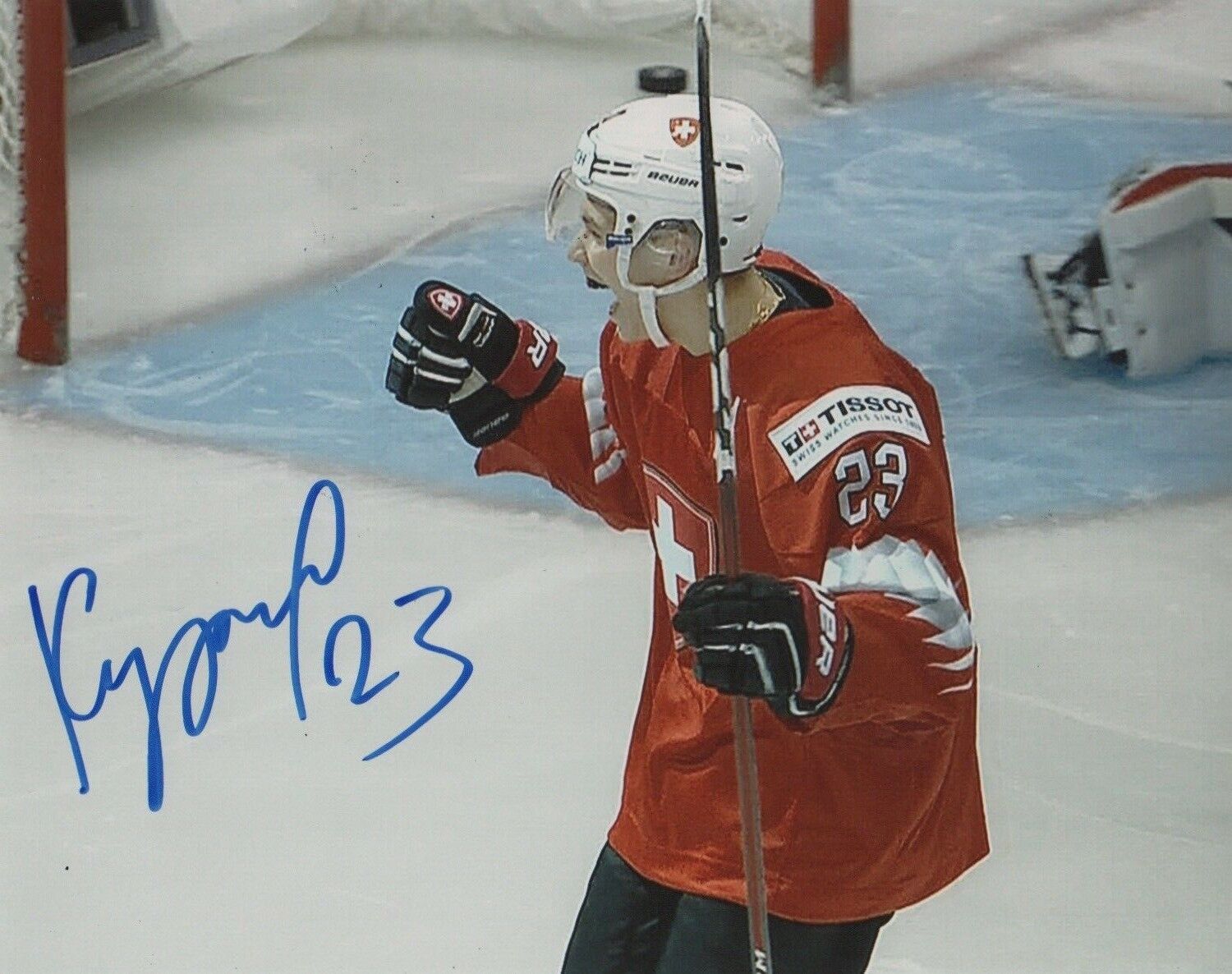 Switzerland Philipp Kurashev Signed Autographed 8x10 NHL Photo Poster painting COA #7