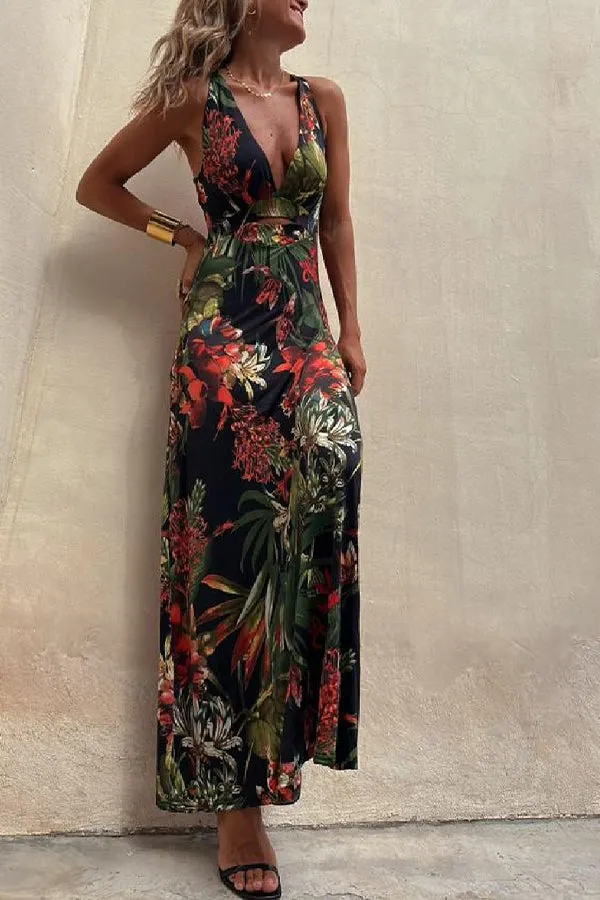 Set of 6 Jungle Paradise Printed Maxi Dress (S,M,L)