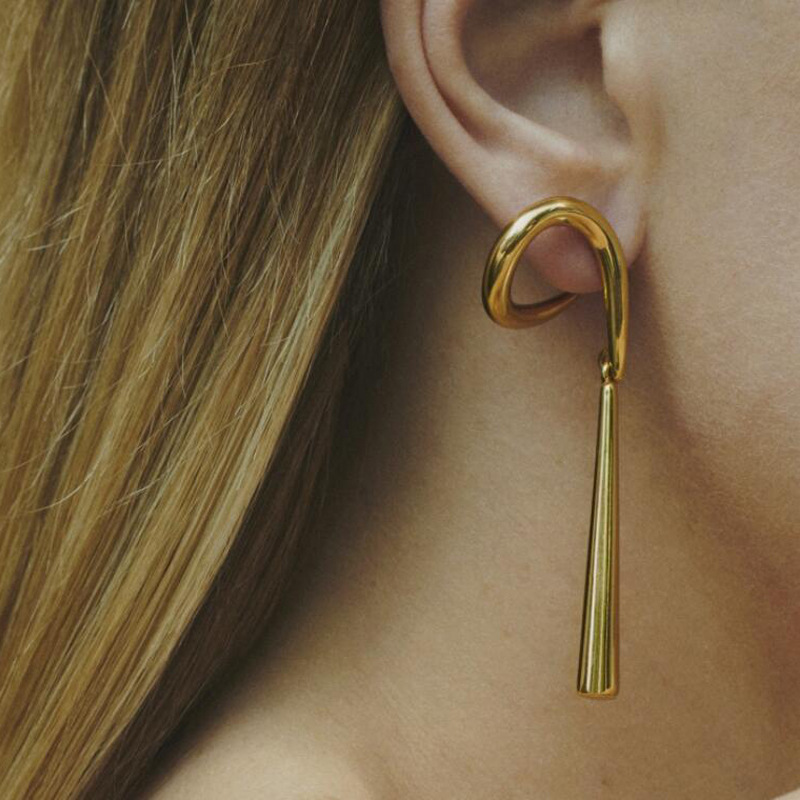 Personalized wild simple metal earrings