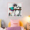 Sewing Machine Girl-11CT Stamped Cross Stitch 40*40cm/15.75*15.75in