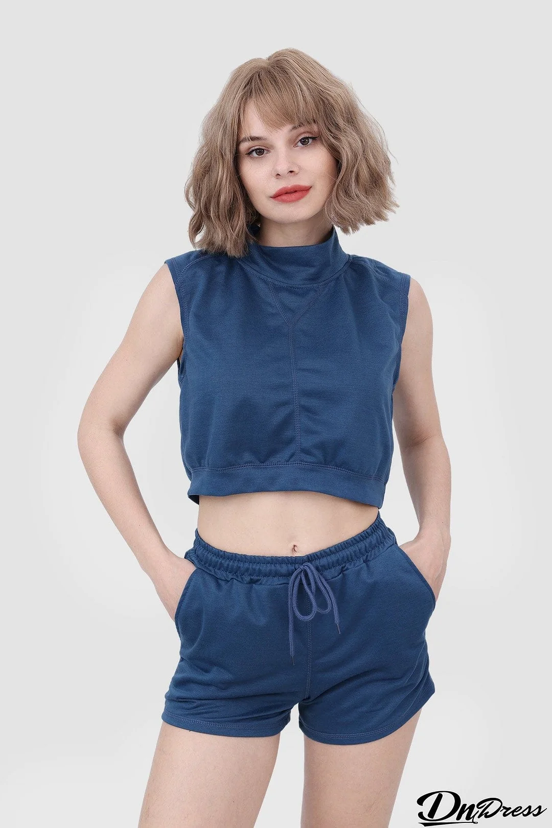 Sleeveless Casual Two Piece Set