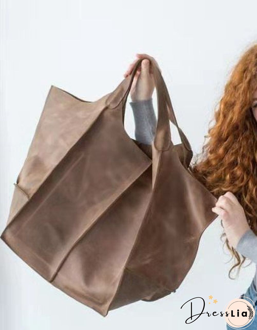 Brown Leather Womens Tote Bags School Handbags