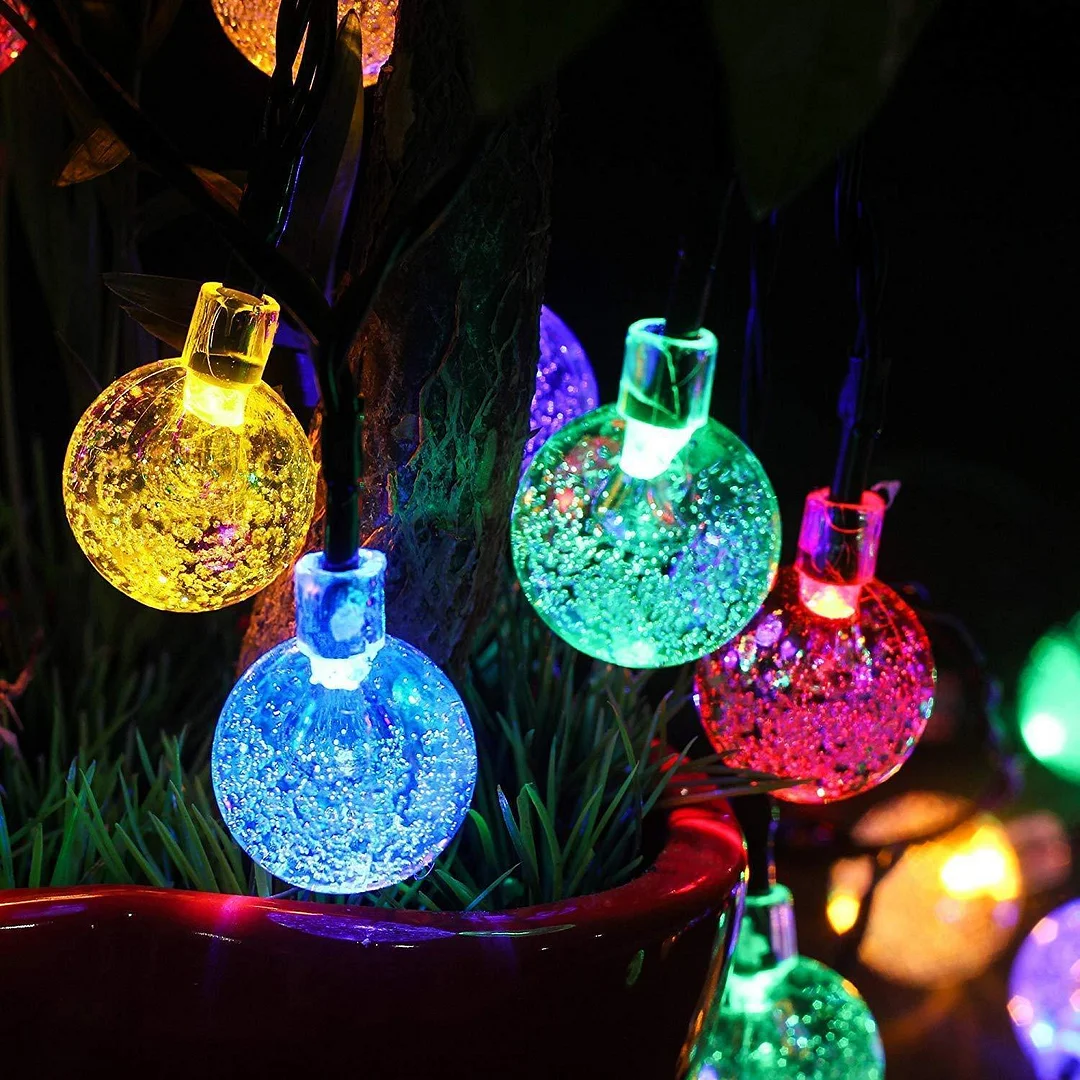 30 LED Solar Bubble Beads Patio String Lights