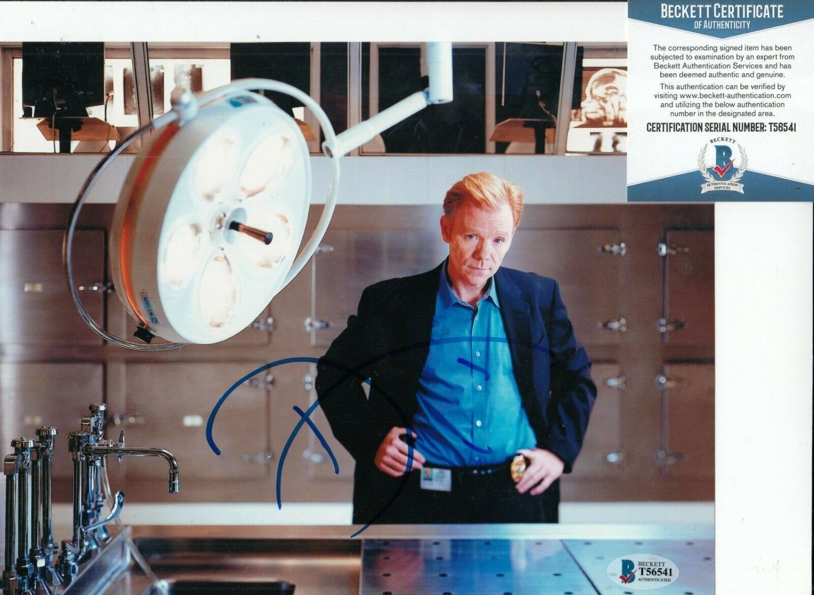 DAVID CARUSO signed (CSI: MIAMI) Horatio Caine 8X10 Photo Poster painting BECKETT BAS T56541