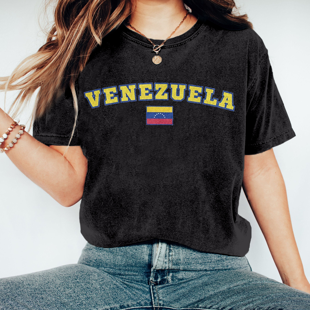 Venezuelan Flag Inspired Vintage Washed Cozy T Shirt artswardrobe