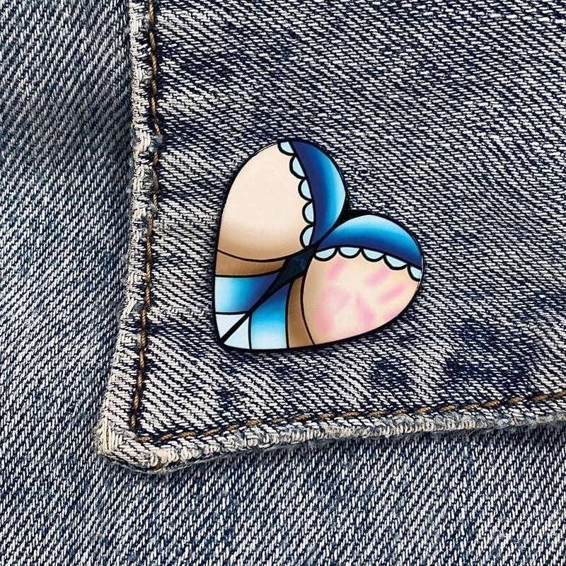 Cartoon Style Pin Heart Shape Mixed Materials Unisex Brooches