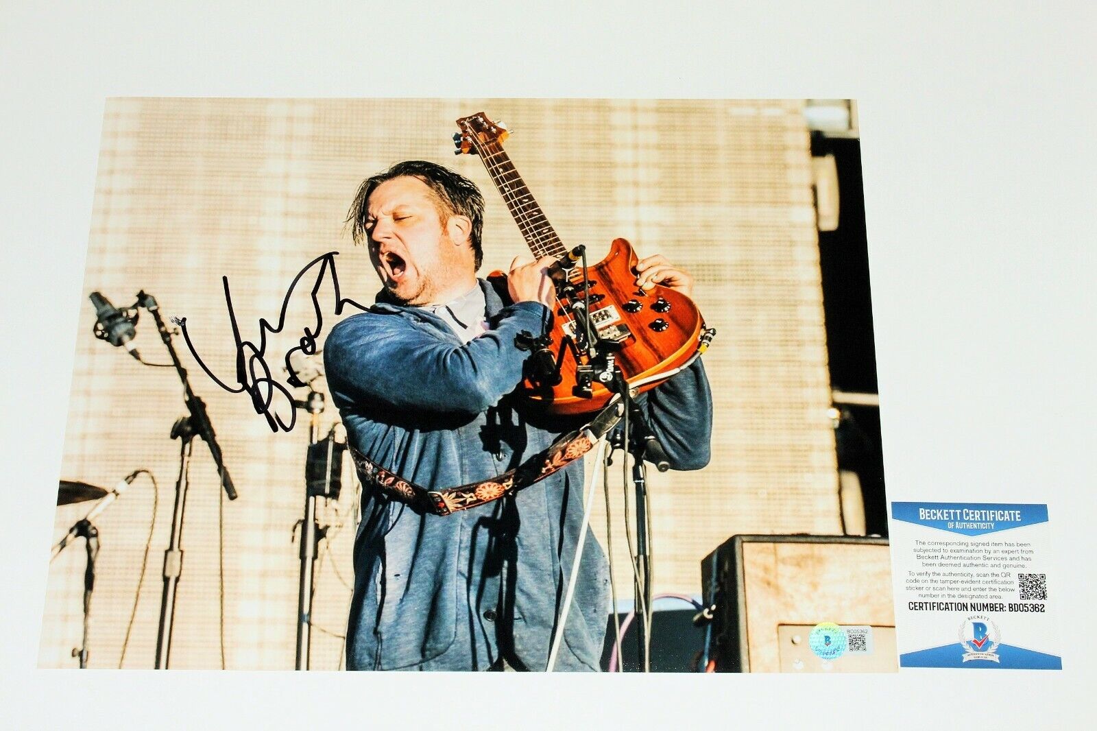 ISAAC BROCK MODEST MOUSE HAND SIGNED 11x14 Photo Poster painting B AUTOGRAPH BECKETT COA BAS