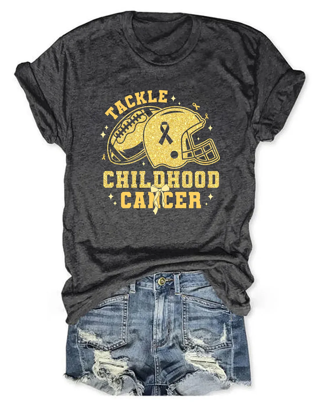 Tackle Childhood Cancer Football T-shirt
