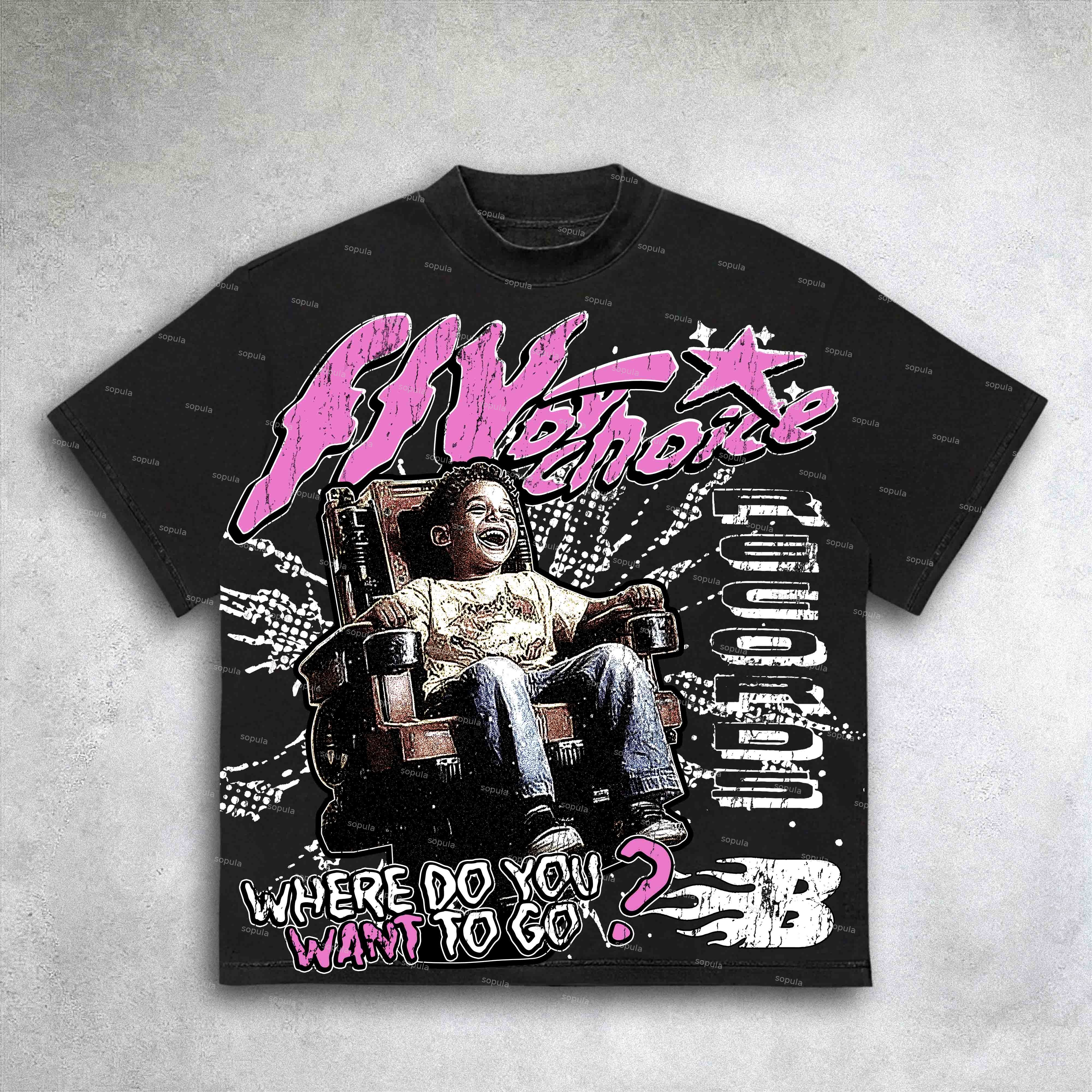 Sopula 'where Do You Want To Go' Cotton T-Shirt - Sopula｜Premium Graphic Tees & Graphic Clothing