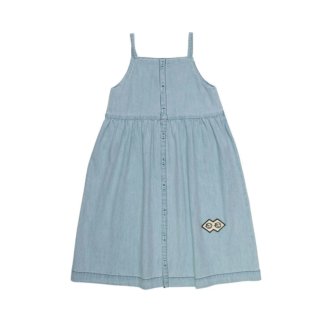 Girls Dress 2022 Summer New Sling Skirt Printed Doll Collar Girls Dress Cotton Casual Children's T-shirt Children's Clothing