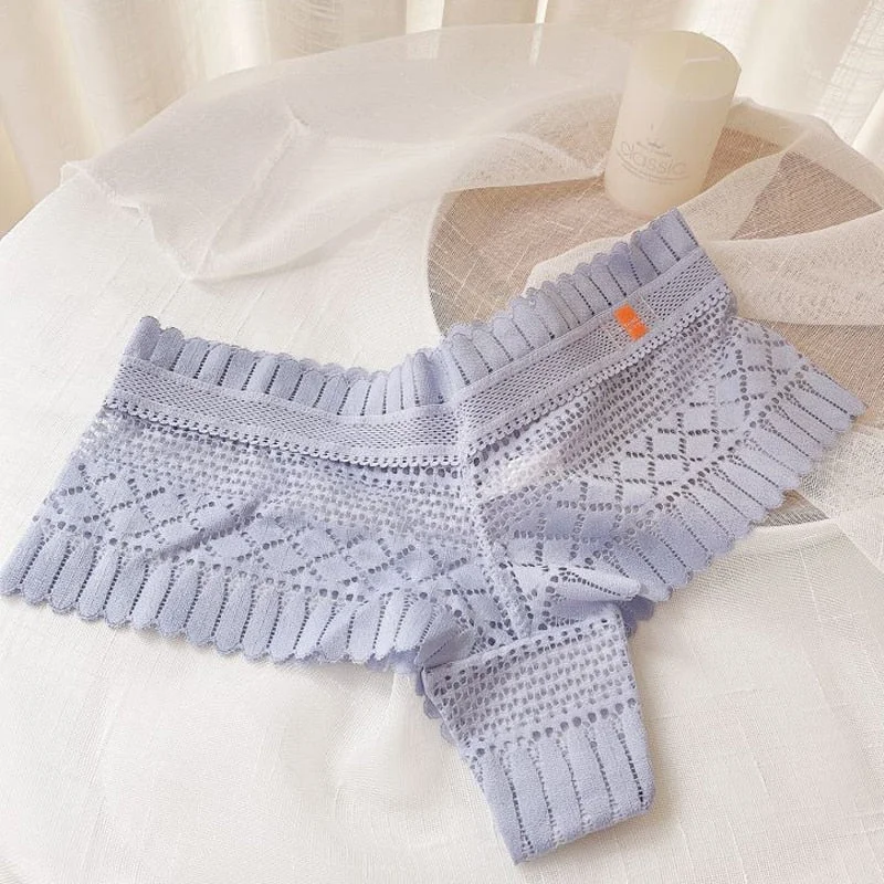 CINOON Sexy Panties Women Lace Low-waist Briefs Female Breathable Embroidery Underwear Transparent G String Underpant Lingerie