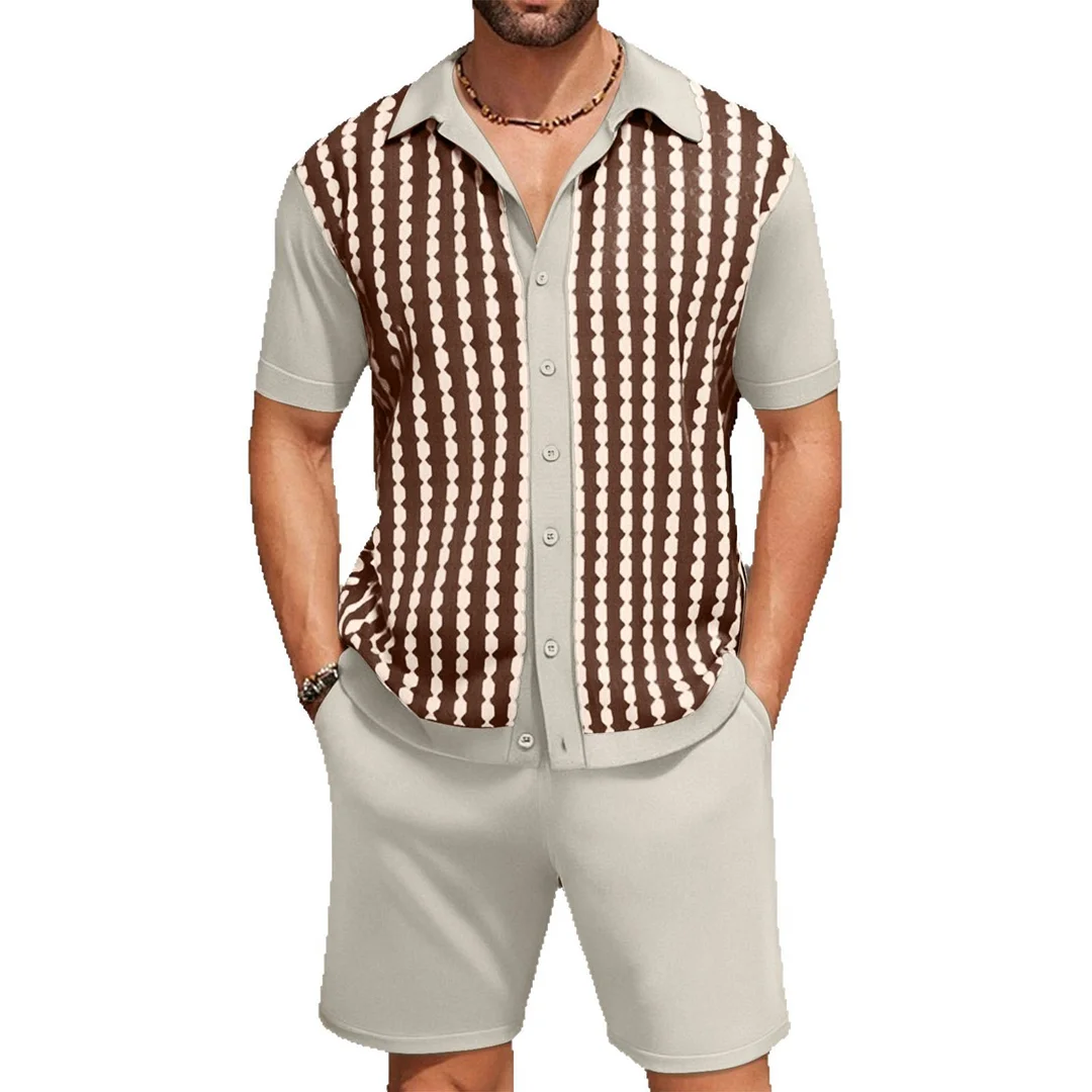 Nigikala Men's Casual Ice Crisp Knitted POLO Shirt Set Short-Sleeved T-Shirt Two Sets Of Men's SY0181