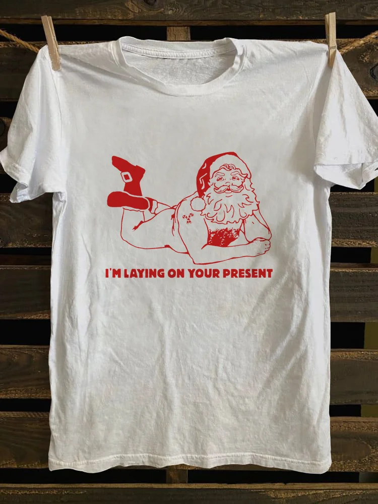 Teecade Teecade Charming Santa Claus  Naughty  T-shirt