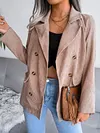 Fashion Solid Color Lapel Collar Buttoned Simple Blazers
