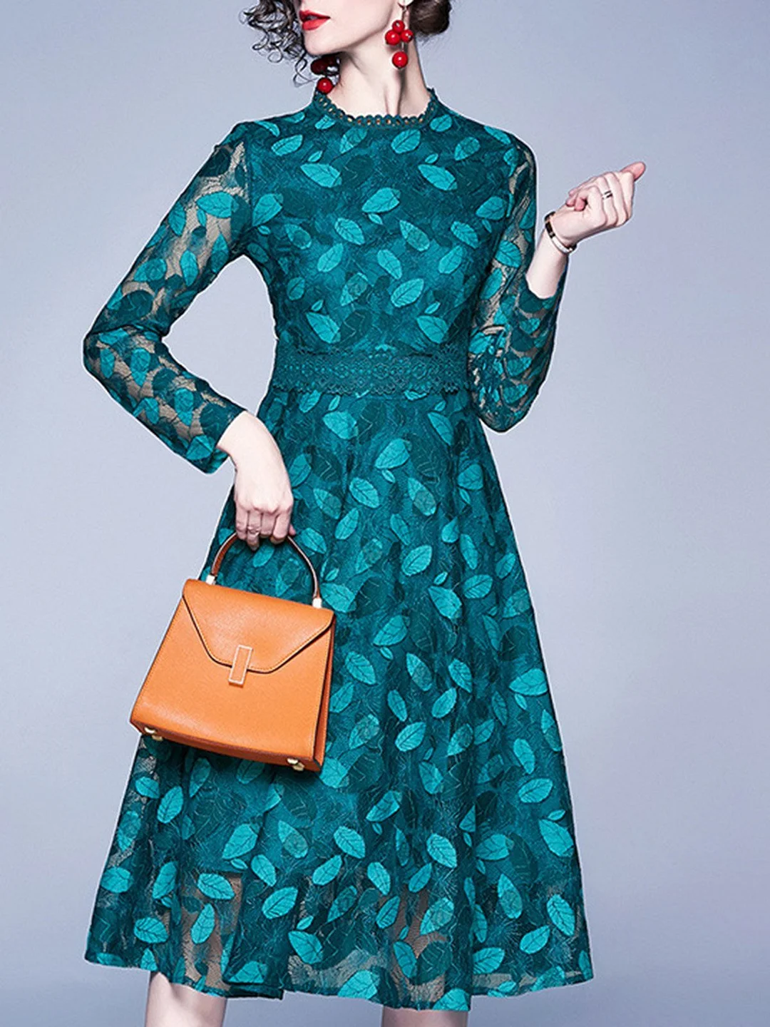Green Dresses A-Line Elegant Paneled Dresses
