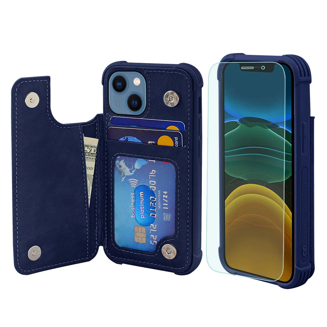 VANAVAGY Wallet Case for iPhone 13 Wallet Case for magnetic car mount