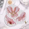 4PCS Acrylic Diamond Painting Placemats for Dining Table Decor Kit (Pink Wings)