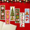 6pcs Merry Christmas 11 CT DIY Stamped Cross Stitch Bookmark Kit with Instruction Cross Stitch Kits Bookmarks for Book Lovers Reader Writers Gift 47x28cm