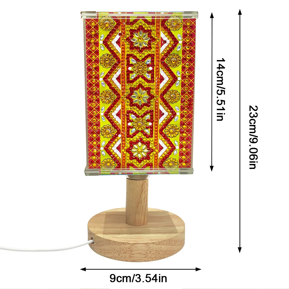 5D DIY Symmetry Art Special Shaped Crystal Drawing Kit Bedside Night Light USB Charge