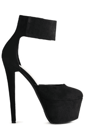 Custom Made Black Suede Ankle Strap High Heels Vdcoo