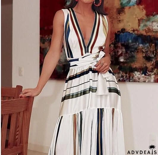 V-Neck Sexy Elegant Vacation Maxi Dress