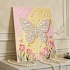 DIY Pearl Painting Tulips Butterfly for Home Decor with Frame(30x40cm)