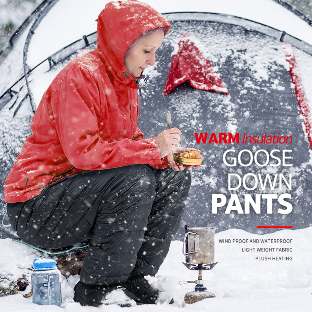 

Men Outdoor Down Pants Skiing Thickened Climbing Warm Slim Trousers S-5XL, Black, 501 Original