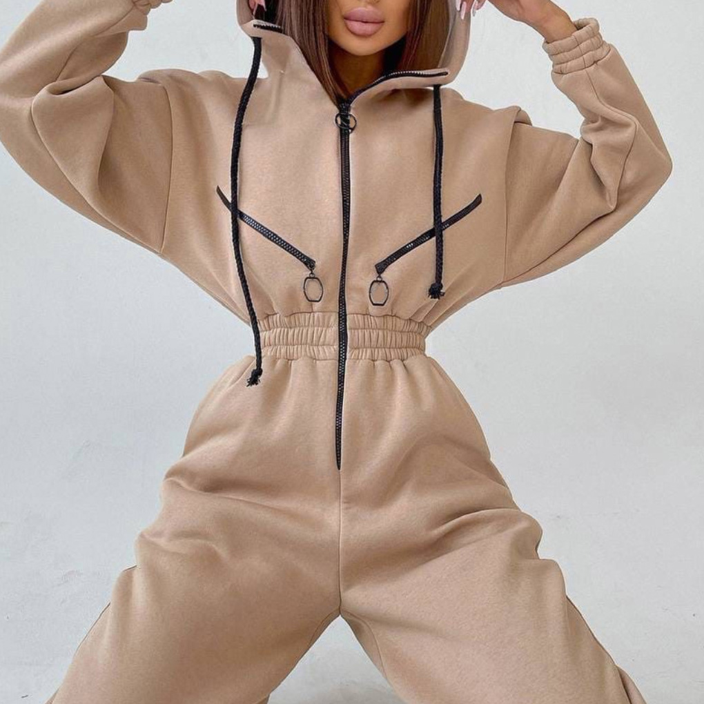 Women's Athletic Hooded Jumpsuit
