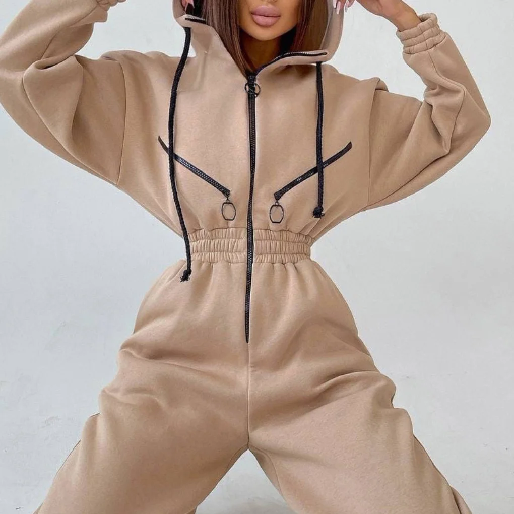 Women's Athletic Hooded Jumpsuit