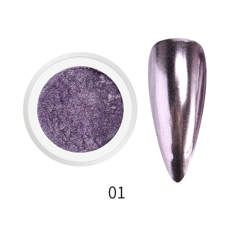 1 Box Solid Mirror Nail Glitters Powder Dust for Metal Nail Art Nail Powder Chrome Pigment DIY Nail Art Decorations