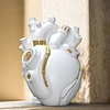 Anatomical Heart Vase, Creative Heart Resin Statue Human Heart Vase Heart Shape Flower Vase for Desktop Living Room