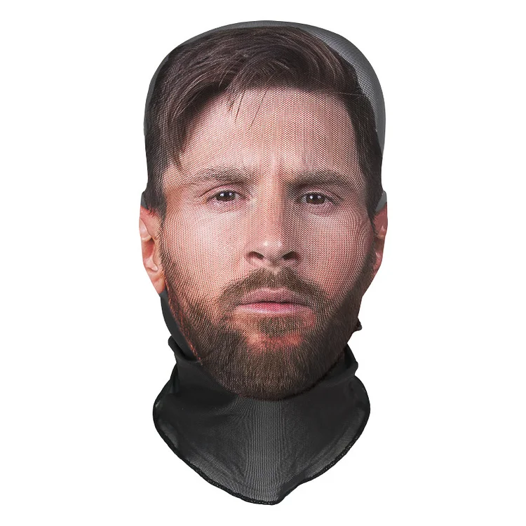3D Spoof Face Simulation Headgear-Messi