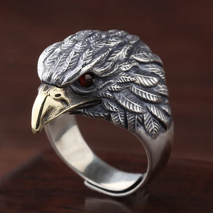 Vintage Style Eagle Head Punk Ring