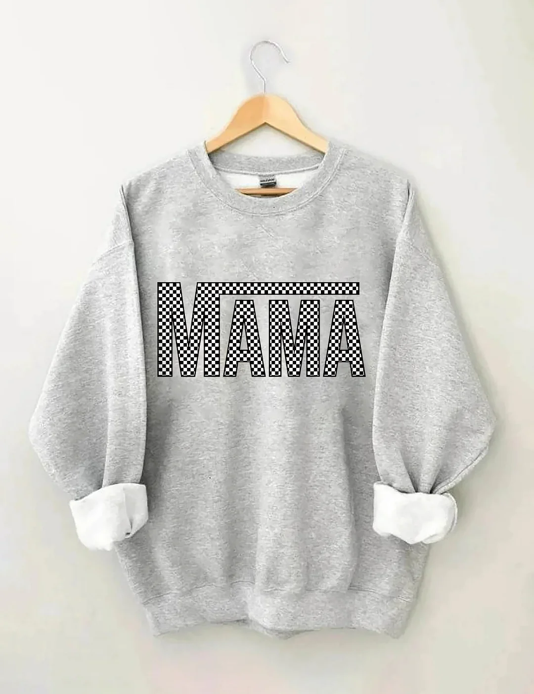 Checkered Retro Mama Sweatshirt 