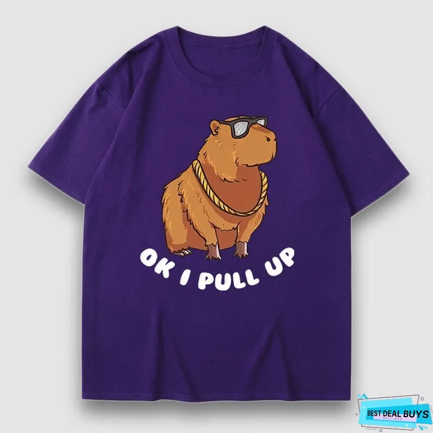 Cartoon Cute Harajuku Style Print Tee