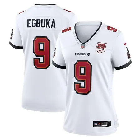 Women's Tampa Bay Buccaneers #9 Emeka Egbuka  White 50th Season White Game Jersey