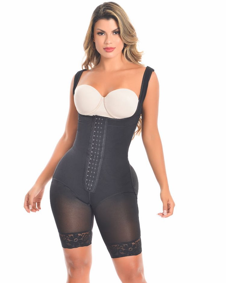 Women's Compression Garment with Thin Straps Hook Closure Waist Slimming Shapewear