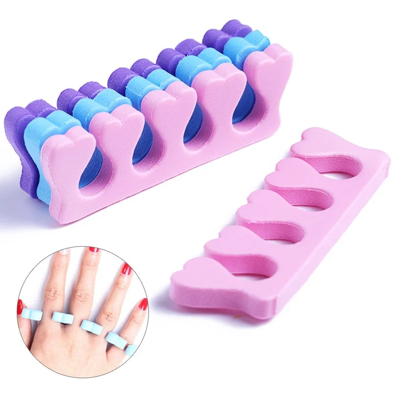 A Pair Professional Soft Foams Cotton Finger Toe Separators Nail Manicuring Foots Sponge Soft Gel UV Tools Manicure Pedicure-Nail Inspo