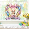 Diamond Painting Acrylic Single Side Drill Easter Rabbit Pendant Charms Kits for Adults Home Window Decor