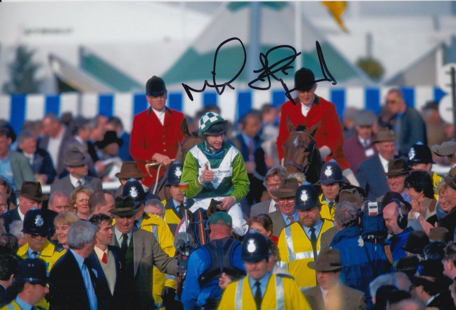 MICK FITZGERALD HAND SIGNED SEA MORE BUSINESS 12X8 Photo Poster painting HORSE RACING.