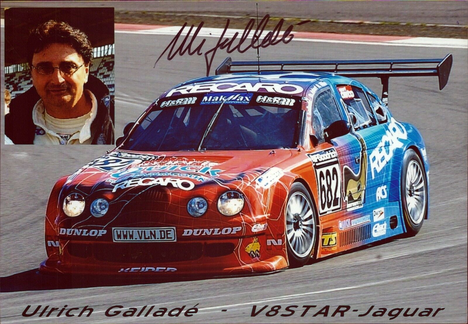 Ulrich Gallade Jaguar Touring Car Original Autograph Photo Poster painting (W-8438