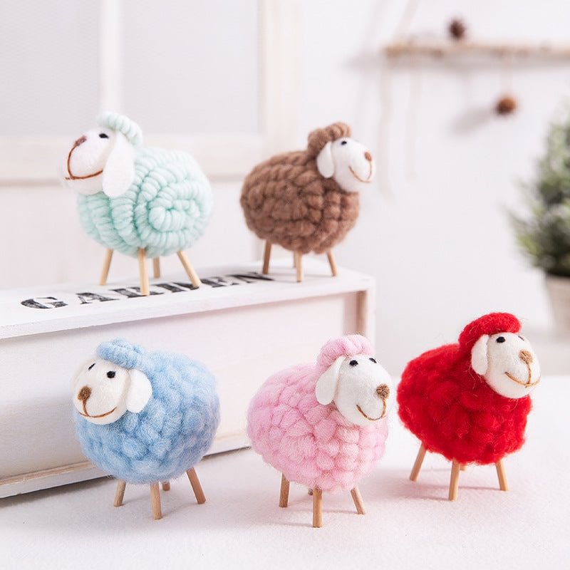 5 Pcs Decoration Supplies Cute Sheep Family Ornaments For Children Gifts