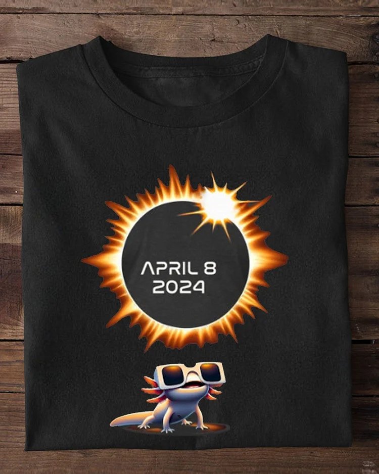 Total Solar Eclipse Tshirts 2024 April 8 Axolotl In Glasses