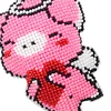 Bead Embroidery - Pig Beaded Counted Cross Stitch Keyring