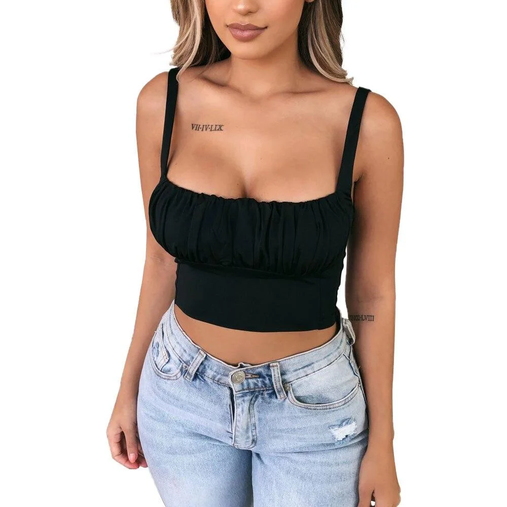 Women Summer Beach Streetwwear Tank Casual Top Vest Sleeveless Summer Crop Tops Cami