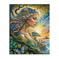 Lake Butterfly Woman - Pearls Painting