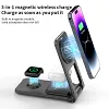 VoltAxis Foldable Zinc Alloy Metal 3-in-1 Magnetic 15W Wireless Charger Portable Fast Charger with Retractable Cable