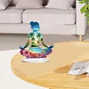 (US Local)Acrylic Special Shape Sitting Yoga Woman 5D DIY Diamond Art Tabletop Decorations