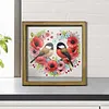 Flowers and Birds DIY Special Shaped Drill Wooden Diamond Painting Tabletop Ornaments Kit with Photo Frame Desktop Diamond Art Kits Double-Sided Pattern for Adults/Beginners Home Decor