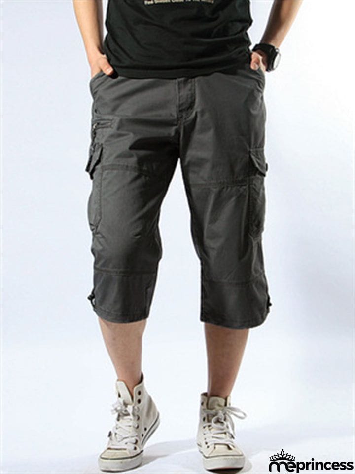 Men's Relaxed Multiple Pockets Short Cargo Trousers
